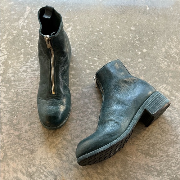 Guidi Front Zip Mid Boot Leather Blue Size 42 - Picture 2 of 7